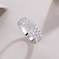 Multi-row Diamond Ring Luxury Fashion Set Moissanite Silver Ring