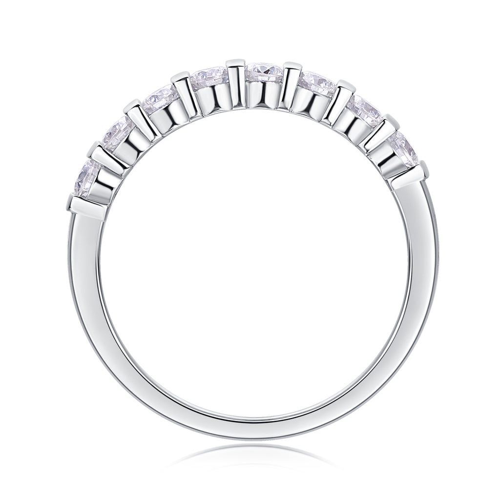 Yearning Resonance - A Wedding Ring Set With Top-quality Moissanite S925 Silver And Platinum-plated Diamond. The Ring Can Be Tested With A Diamond Pen In Gold And Rose Gold