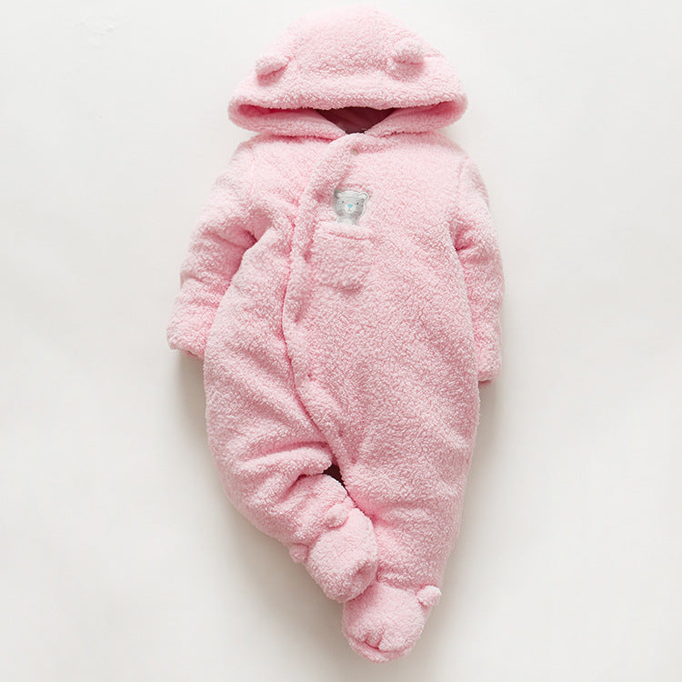 lamb winter cotton newborn baby skin thickening climb Siamese clothes cotton