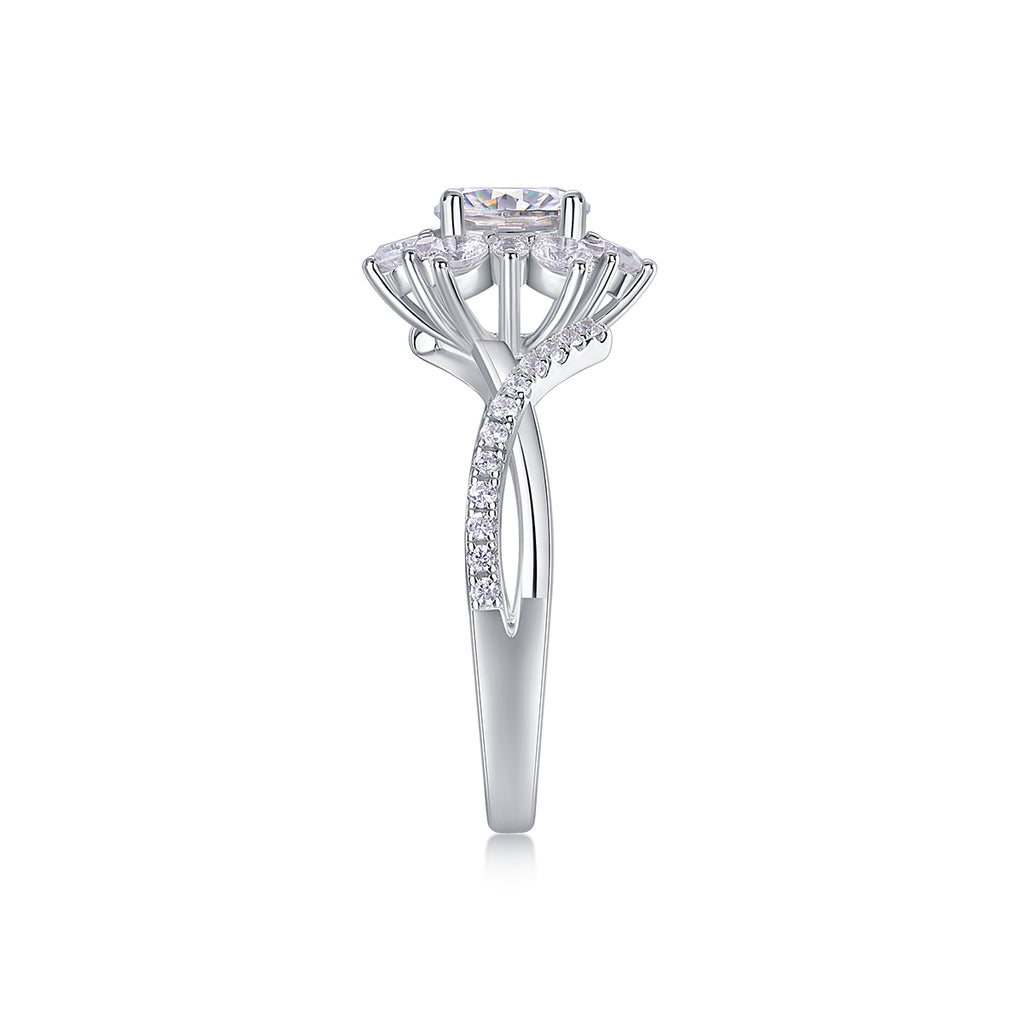 Hidden Poetry - A Wedding Ring Set With 1-carat Top-quality Moissanite S925 Silver And Platinum-plated Diamond Can Be Inspected With A Diamond Pen
