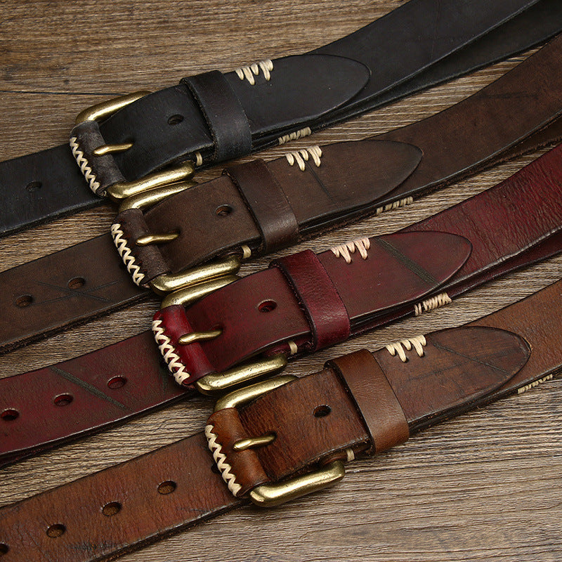 Retro First Layer Cow Leather Belt
