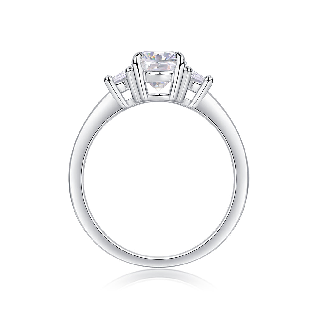 Brilliant Light And Shadow - A Wedding Ring Set With 2-carat Top-quality Moissanite S925 Silver And Platinum-plated Diamond Can Be Inspected With A Diamond Pen