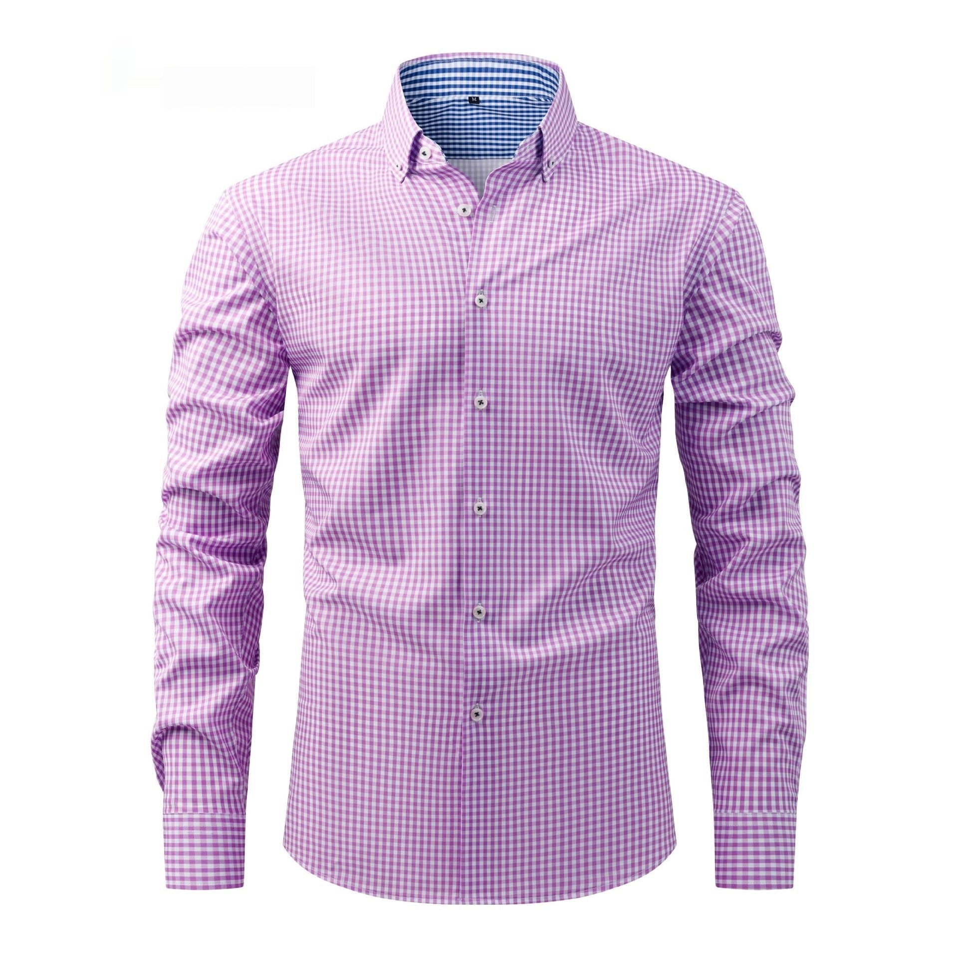 Mens Four-Way Stretch Digital-Print Long-Sleeve Collared Shirt