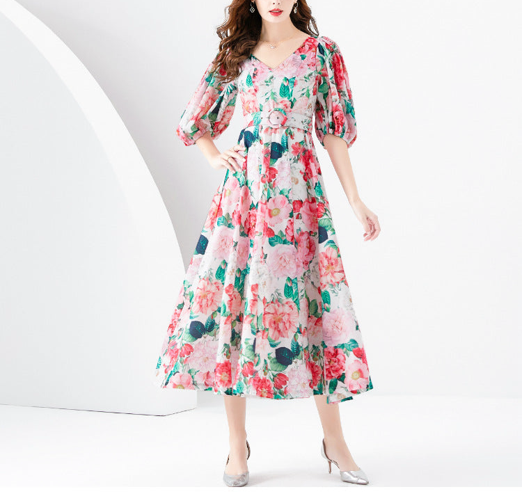 Waist-tight Long Temperament Dress