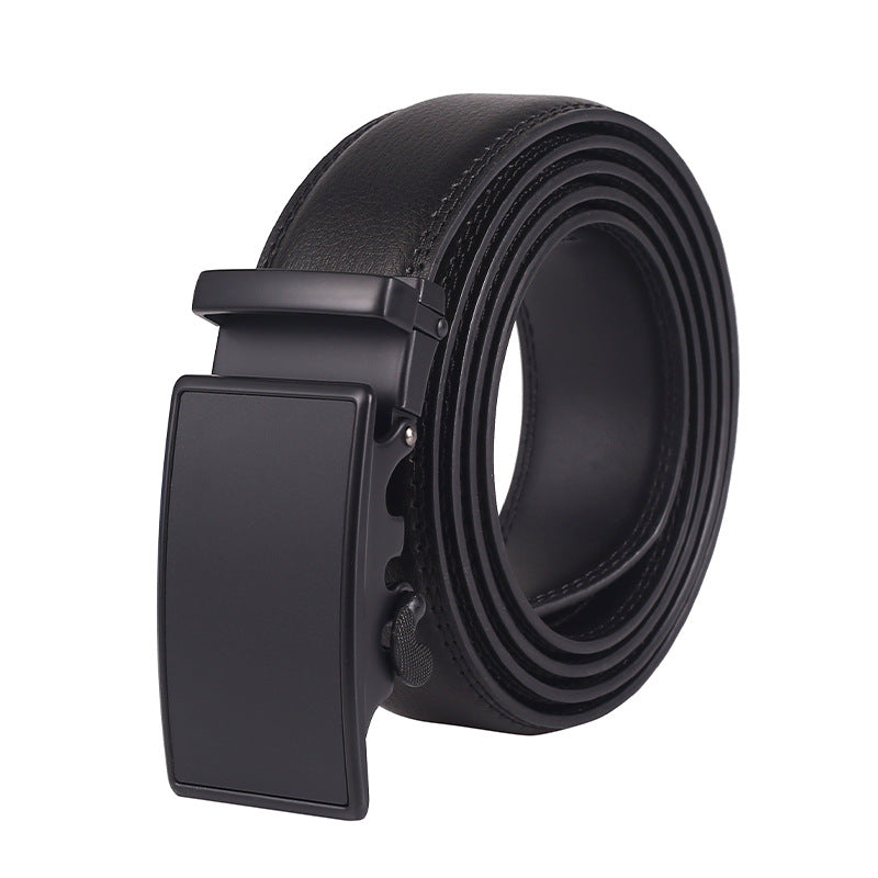 Leather Automatic Buckle Two-layer Cowhide Embossed Belt