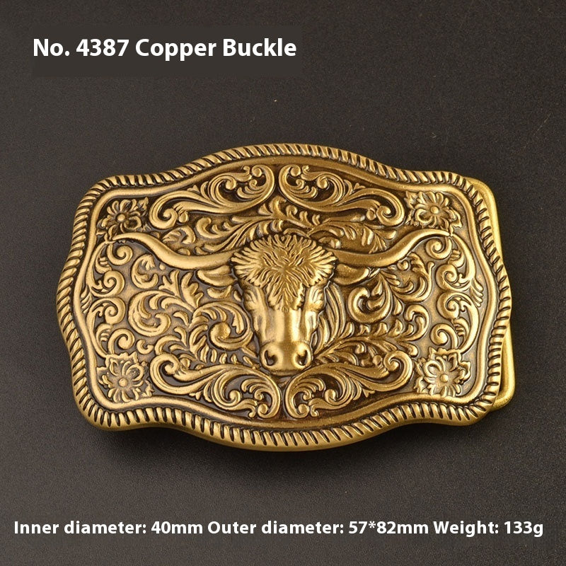 Pure Brass Belt Buckle Outer Wear Buckle Plate Pant Belt Buckle Accessories