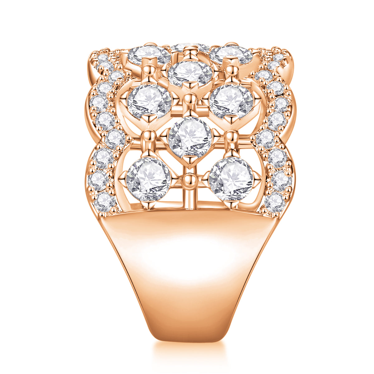 Lace Snowflake - Set With Top-quality Moissanite S925 Silver And Platinum-plated Diamond Wedding Ring. The Ring Can Be Tested With A Diamond Pen In Yellow Gold And Rose Gold