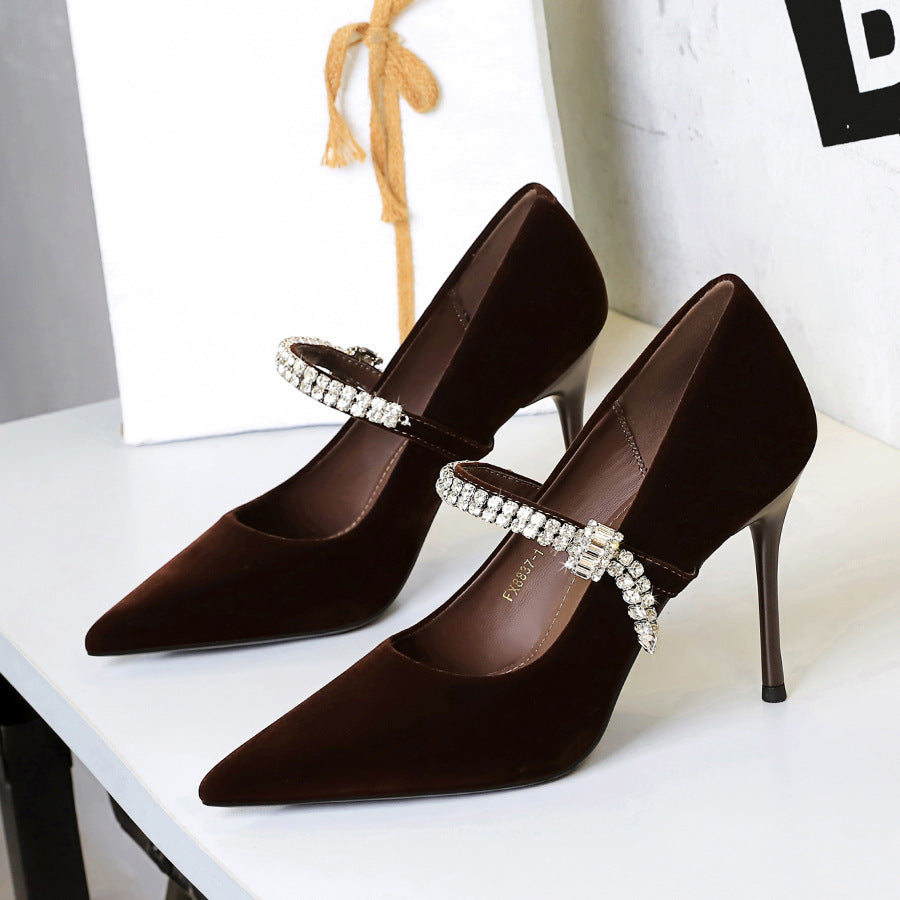 Pointed Toe Shallow Vamp Single Shoes