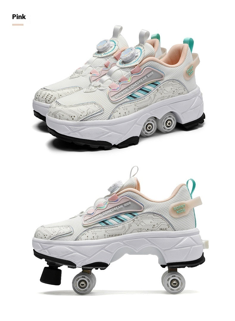 Skates Four-wheel Invisible Deformation