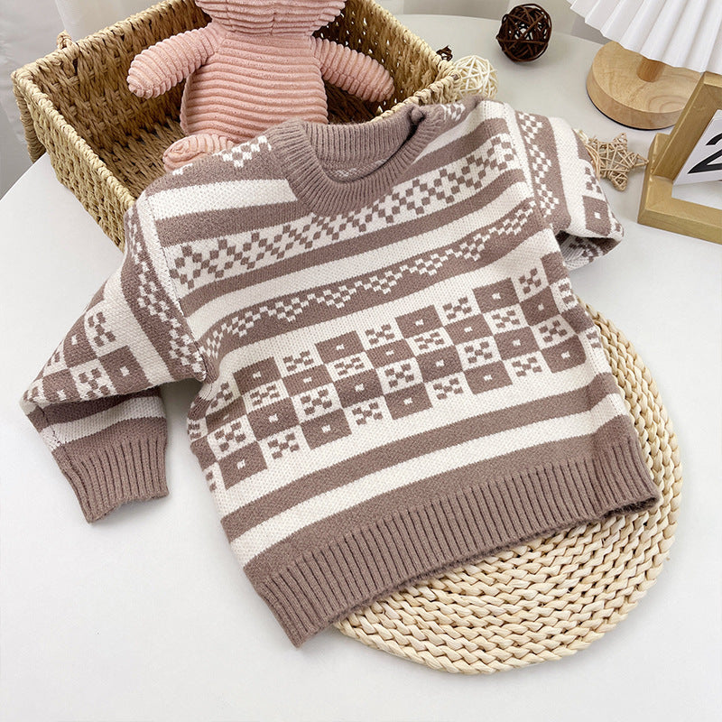 Korean Version Of Plaid Cardigan For Children