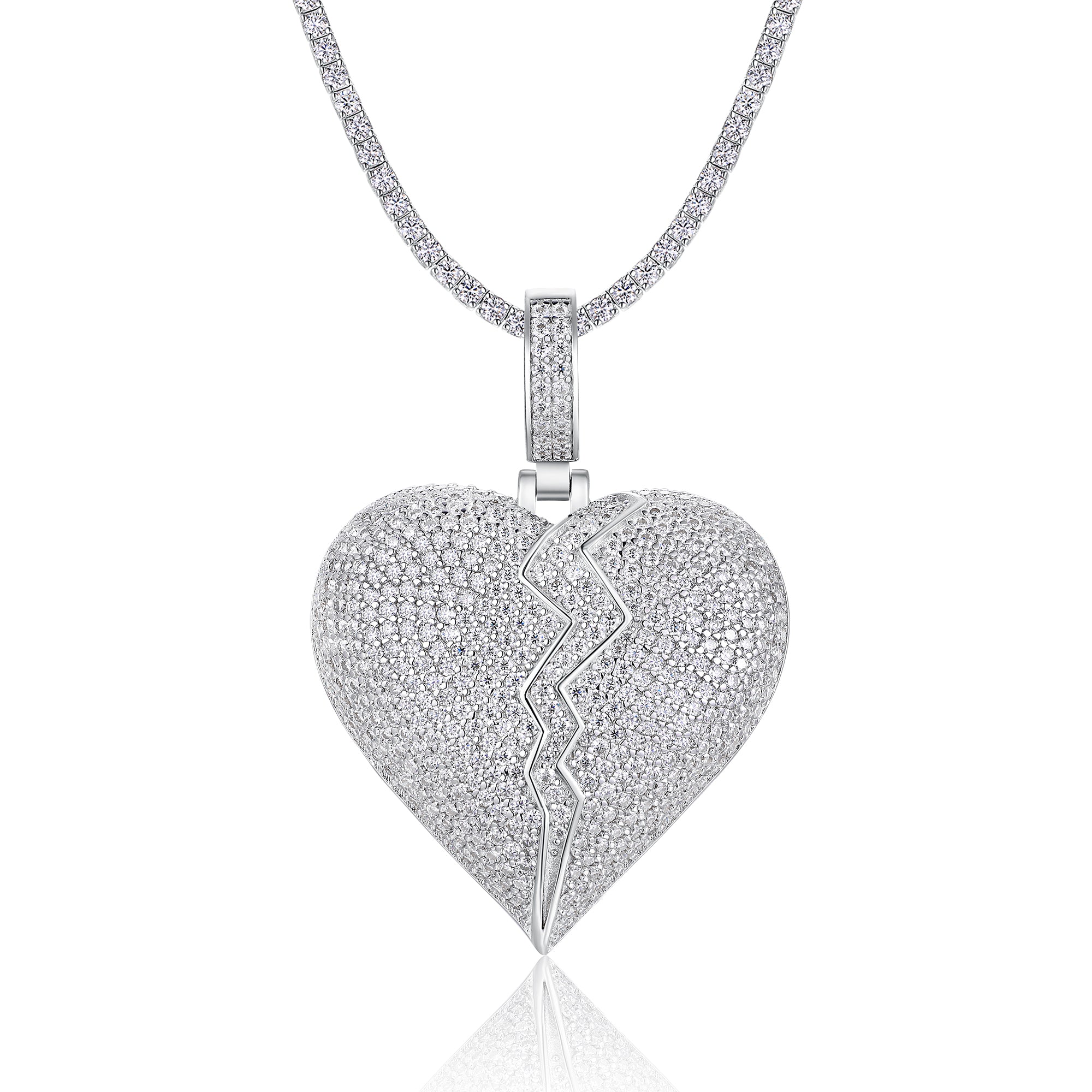 Telepathy - A Fashionable And Trendy Necklace Pendant Set With Top-quality Moissanite S925 In Silver And Platinum Plating Can Be Tested With A Diamond Pen