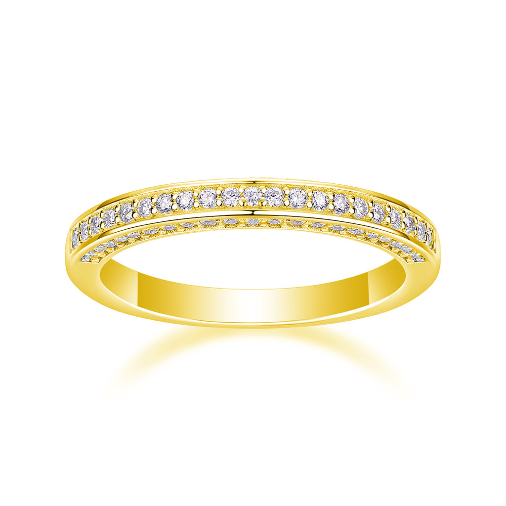 The Plucked Star - A Wedding Ring Set With Top-quality Moissanite S925 Silver And Platinum-plated Diamond Can Be Inspected With A Diamond Pen