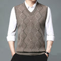 Wool Knitted Vest Middle-aged And Elderly Men's Thickened Sweater