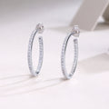 Ribbon - Set With Top-quality Moissanite S925, Silver And Platinum-plated Stud Earrings, A Fashionable And Trendy Accessory That Can Be Tested With A Diamond Pen