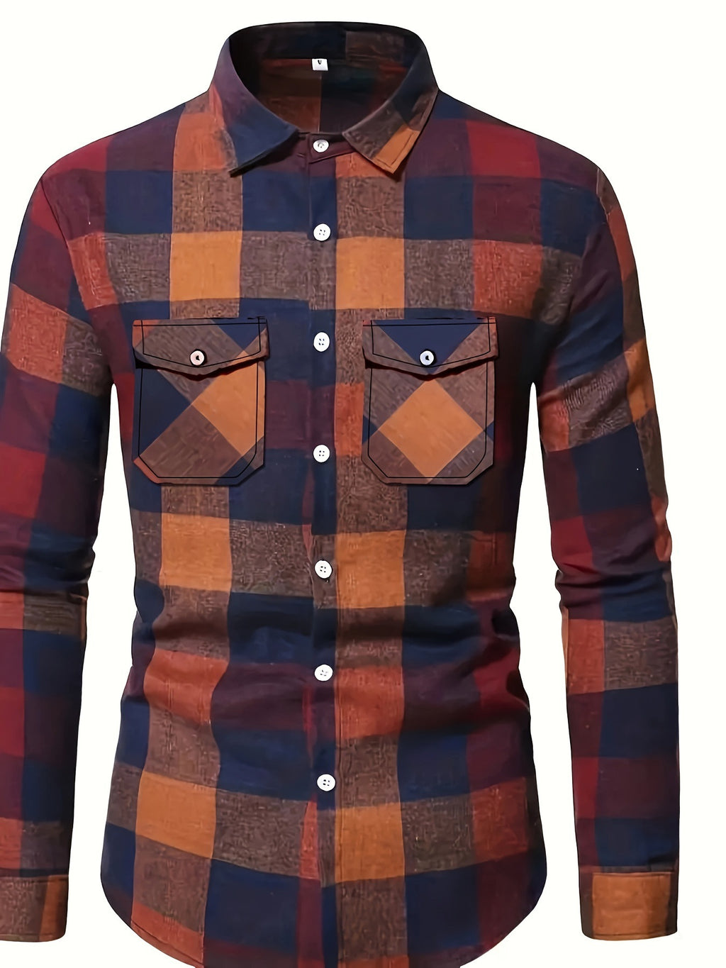 Mens Stylish Long-Sleeve Lapel Shirt