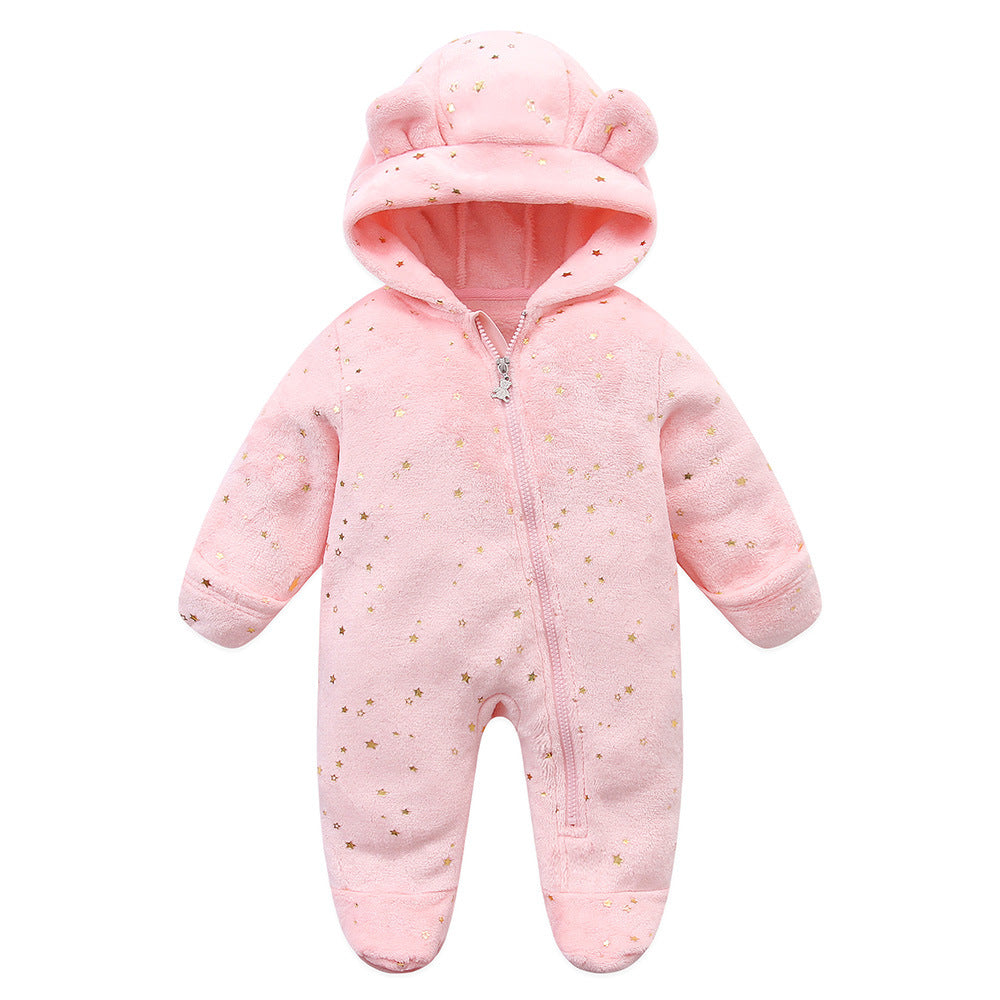 Newborn Clothes Baby Fleece-lined Jumpsuit