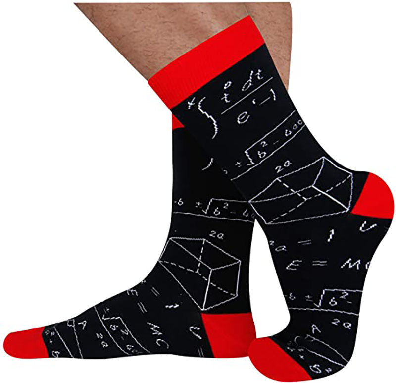 Colorful Math Printed Men's Socks
