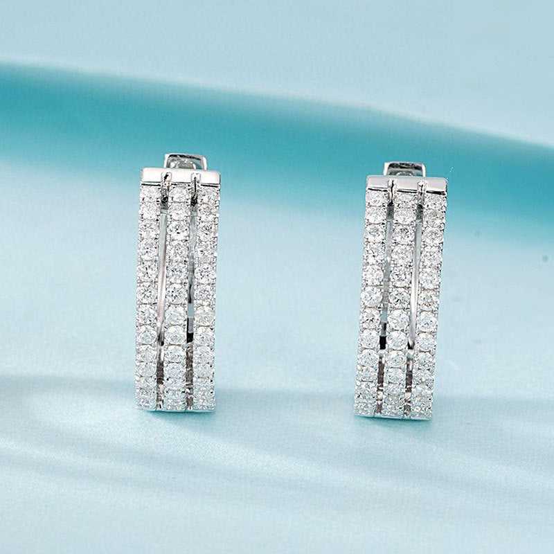 18K White Gold Diamond Earrings -Diamond Sadaf Canada