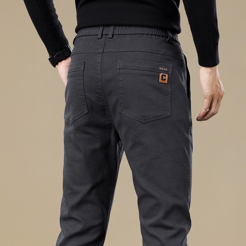 Men's Fleece-lined Slim Fit  Casual Pants