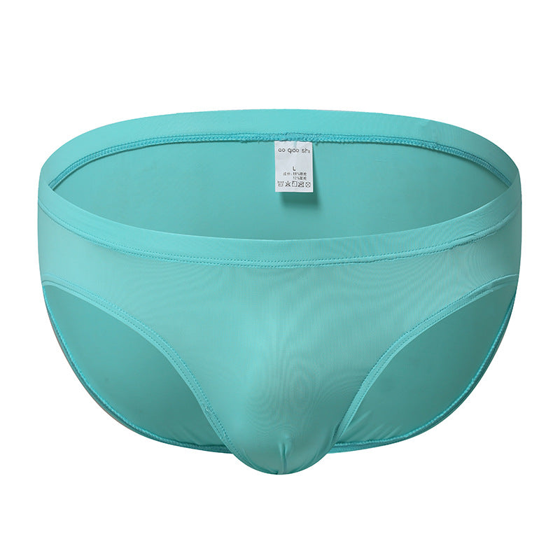 Ultra-thin Nylon Ice Silk Men's Underwear Comfortable Solid Color Transparent Trendy Men's Briefs