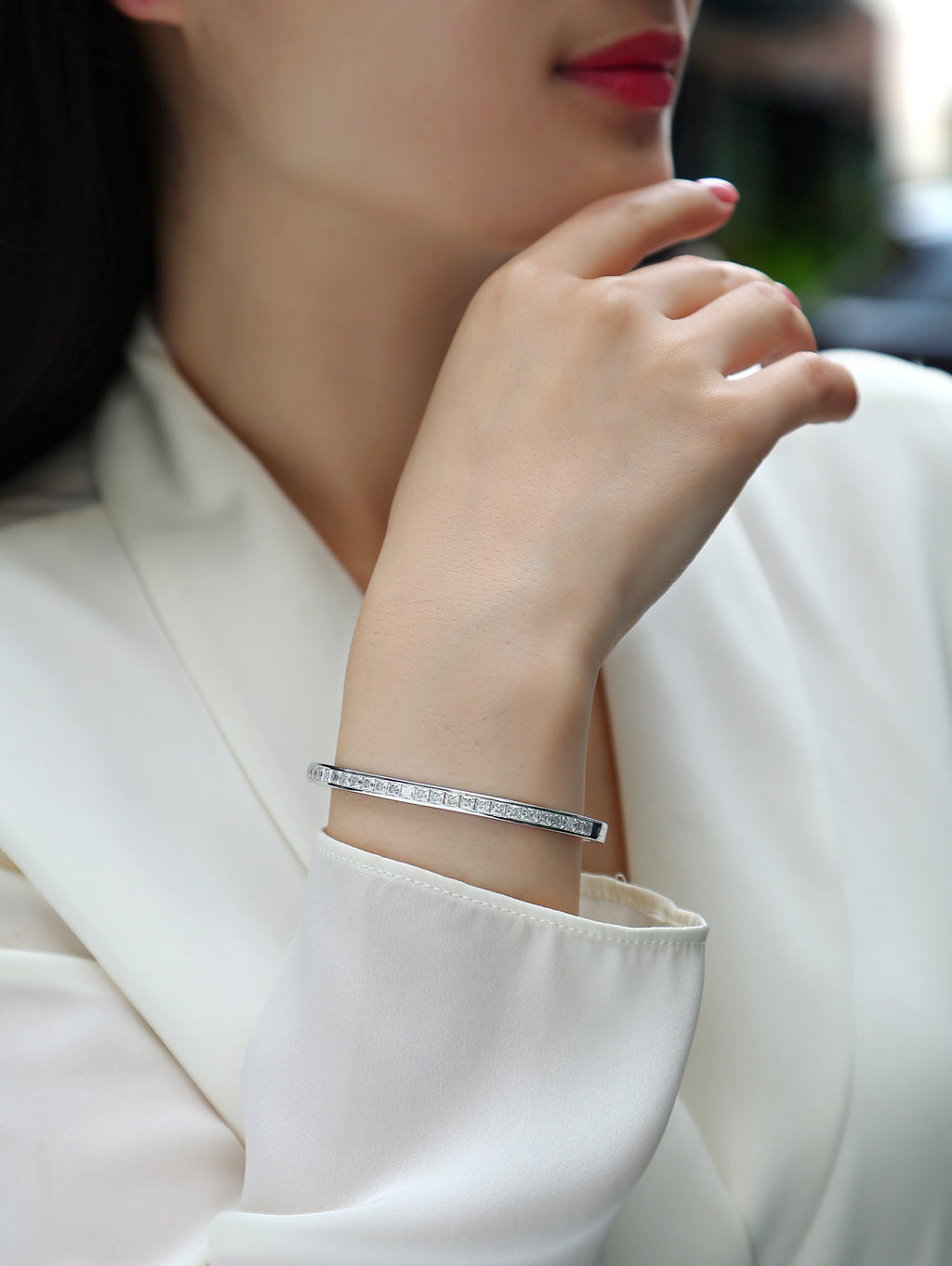 Future Guidance - Premium Moissanite Luxury Fashion Light Luxury Jewelry Silver Bracelet S925 Silver-plated Platinum