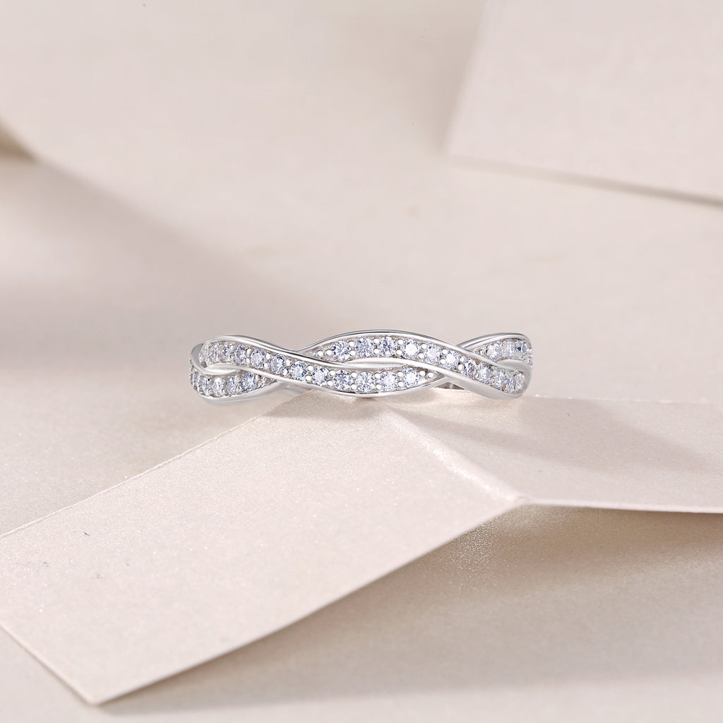 Dream - A Wedding Ring Set With Top-quality Moissanite S925 In Silver And Platinum-plated. The Ring Can Be Inspected With A Diamond Pen