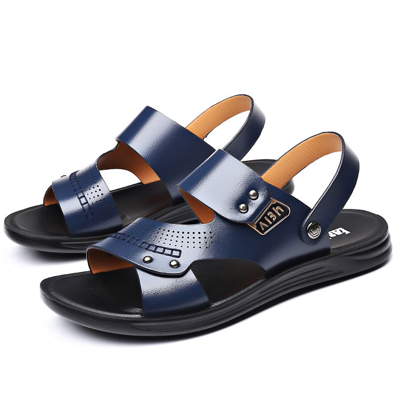 Leather Wear-resisting Non-slip Slippers