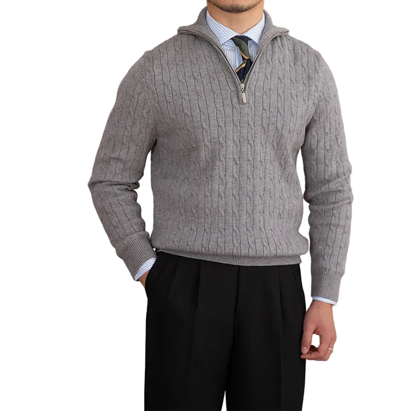 Zipper Half-open Collar Pullover Keep Warm Sweater