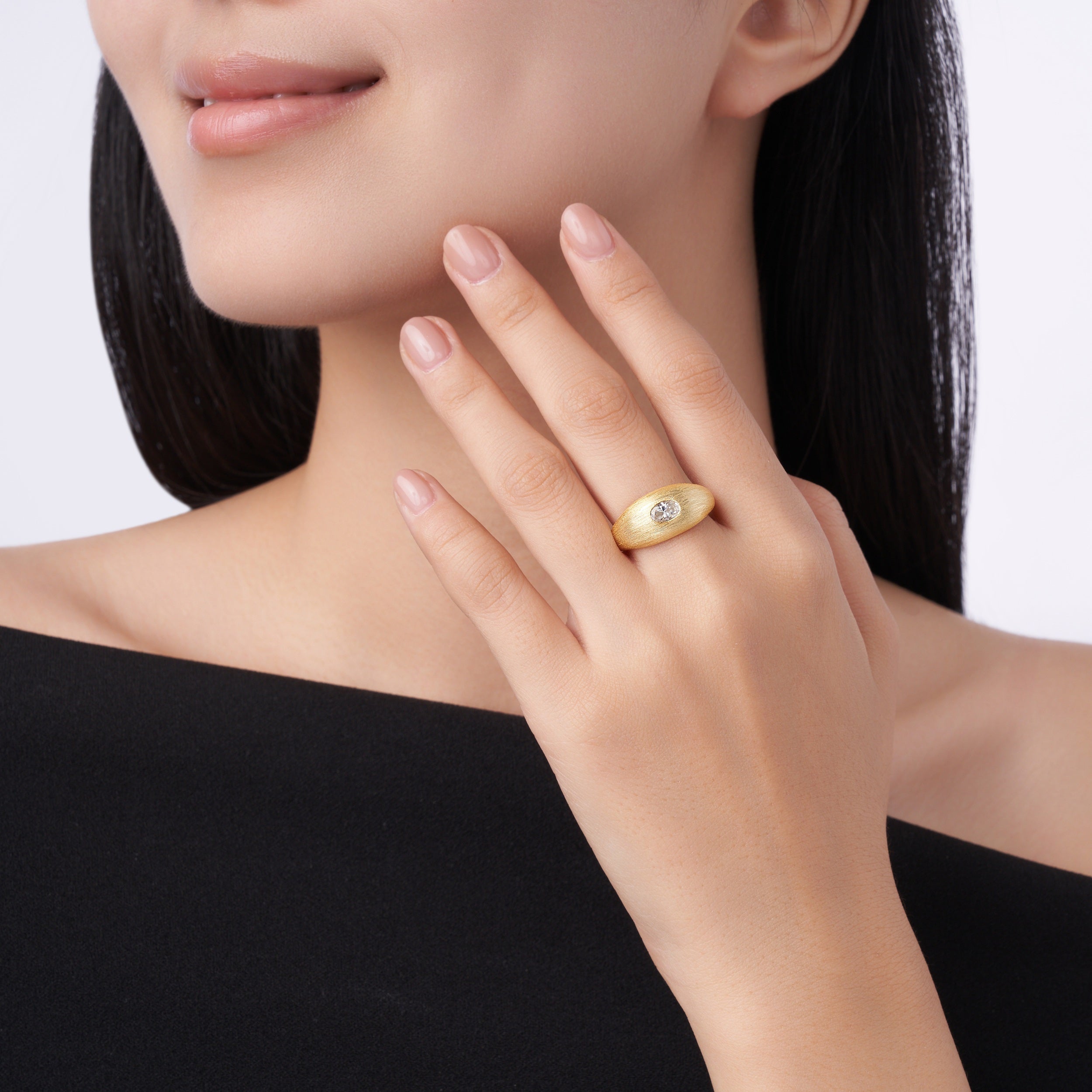 Moonfall - A Luxurious And Fashionable Light Luxury Jewelry Silver Ring Set With Top-quality Moissanite, S925 Silver Plated Platinum