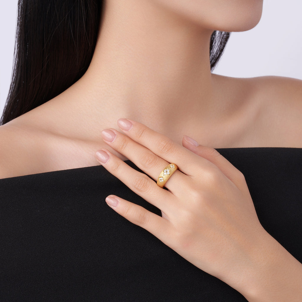 Hyacinth Set With Top-quality Moissanite Luxury And Fashionable Light Luxury Jewelry Silver Ring S925 Silver Electroplated Platinum