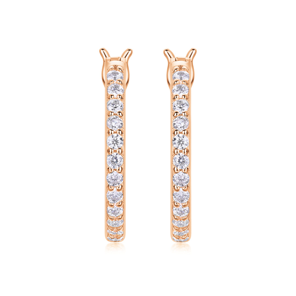 Flowing Light - Earrings Set With Top-quality Moissanite S925 Silver And Platinum-plated Stud Earrings, A Fashionable And Trendy Accessory, Can Be Detected By A Diamond Pen In Yellow Gold And Rose Gol