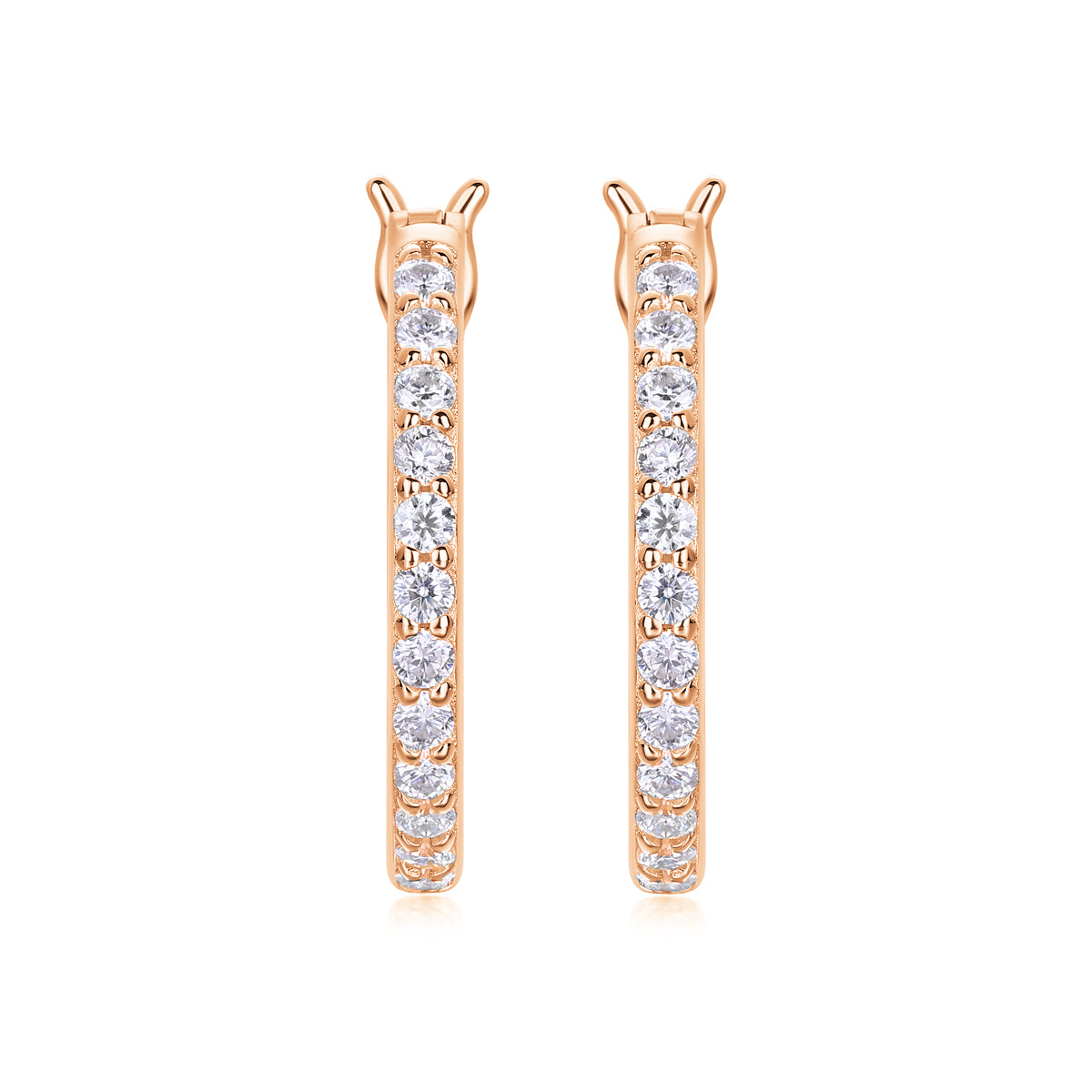 Flowing Light - Earrings Set With Top-quality Moissanite S925 Silver And Platinum-plated Stud Earrings, A Fashionable And Trendy Accessory, Can Be Detected By A Diamond Pen In Yellow Gold And Rose Gol