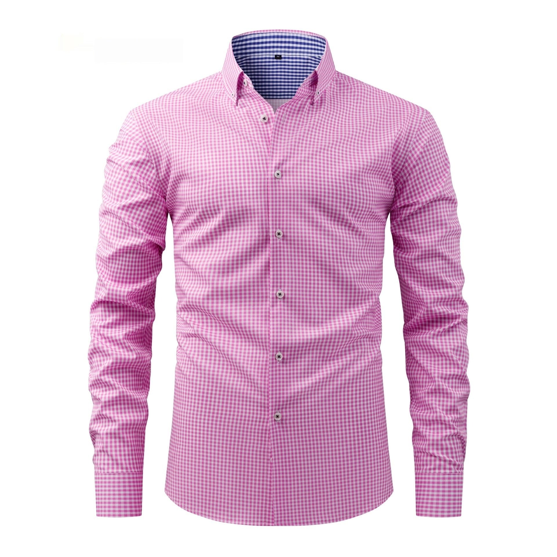 Mens Four-Way Stretch Digital-Print Long-Sleeve Collared Shirt