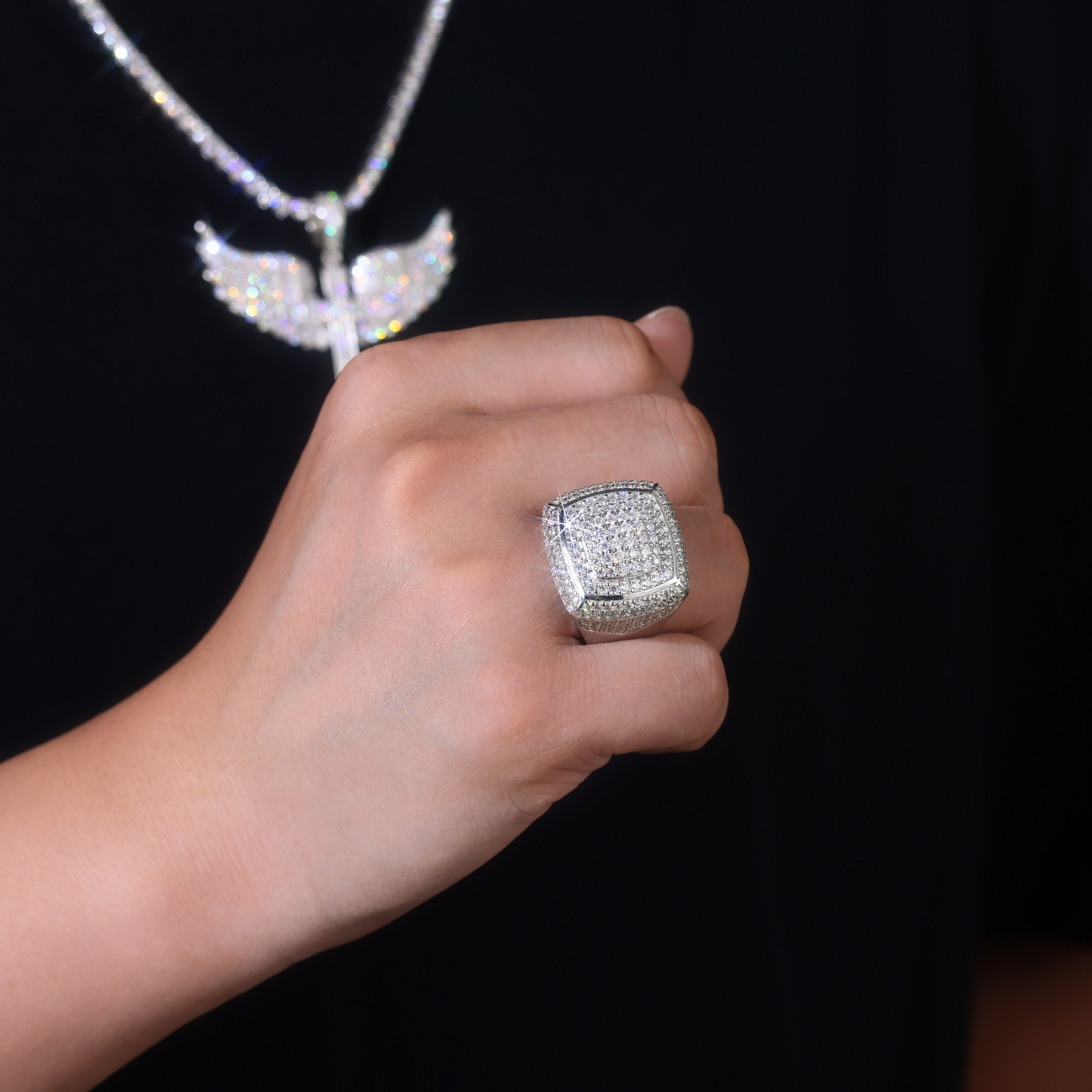 Imperial Moissanite Men’s Ring – S925 Platinum Plated | Diamond Sadaf