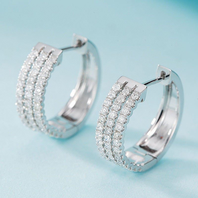 18K White Gold Diamond Earrings -Diamond Sadaf Canada