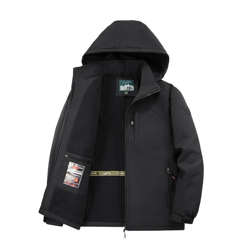 Workwear Outdoor Pocket Cotton Jacket Mid-length