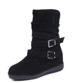 Double buckle plus fleece cotton boots