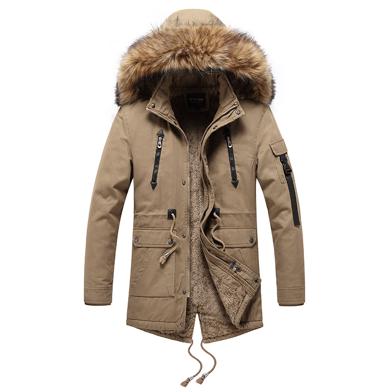 Men's mid-length cotton jacket