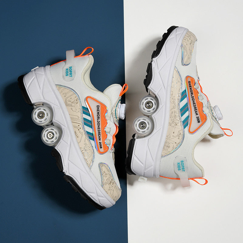 Skates Four-wheel Invisible Deformation