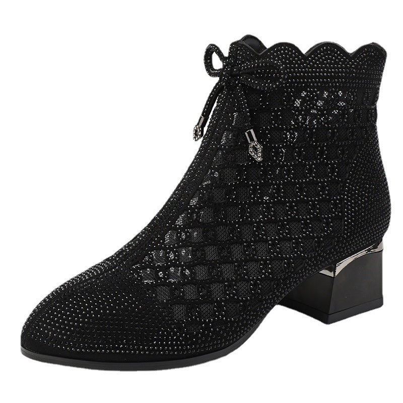 Women's  Soft Bottom Cutout Mesh Ankle Boots