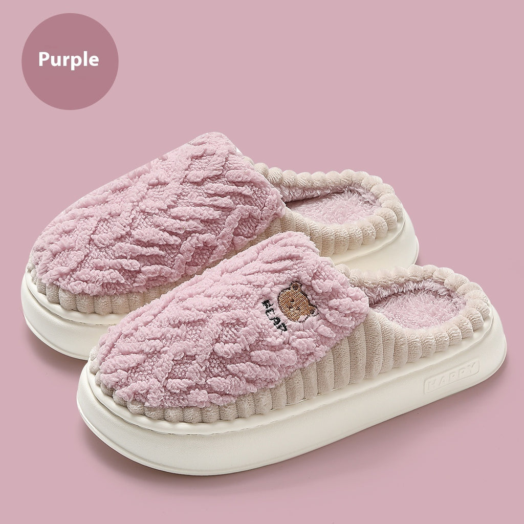Home Winter Thermal Cotton Slippers Men