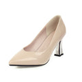thick heel pointed shoes