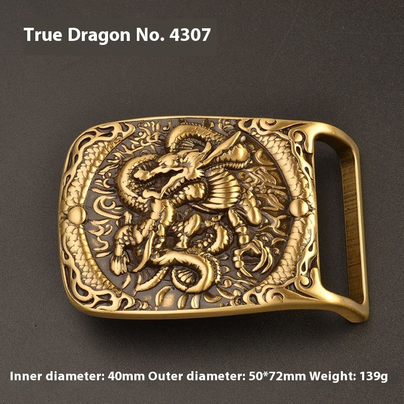 Pure Brass Belt Buckle Outer Wear Buckle Plate Pant Belt Buckle Accessories
