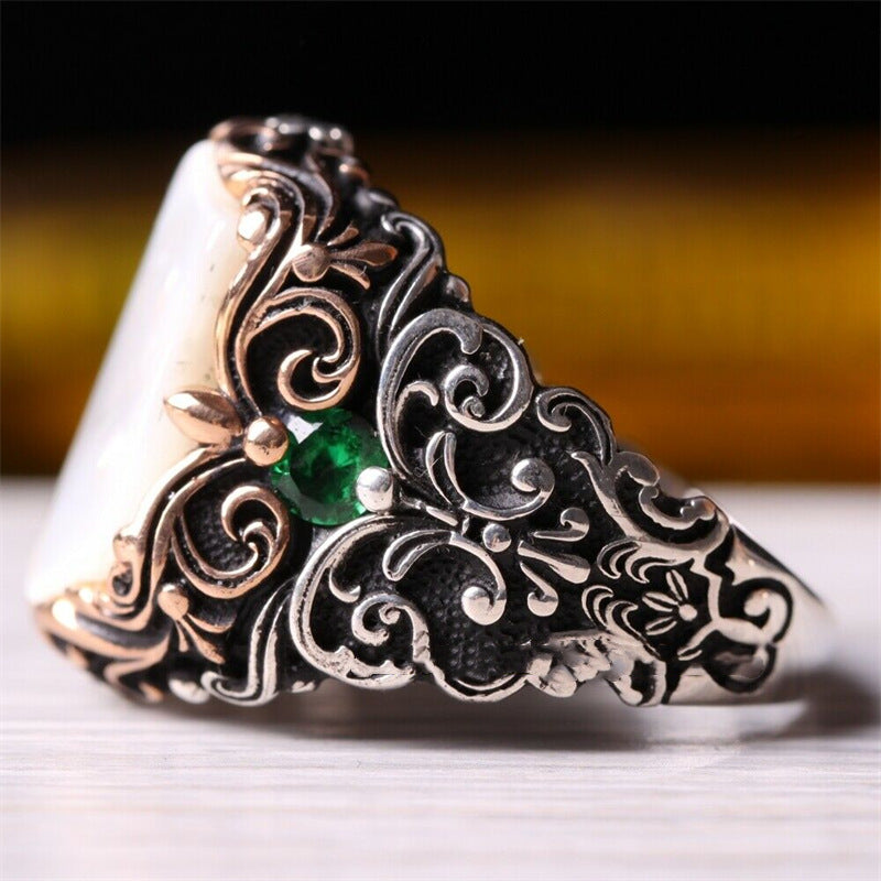 Black Flat Zircon Ring