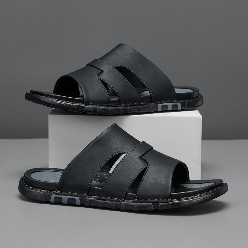 Mens Plus-Size Business Soft-Soled Handmade Slippers