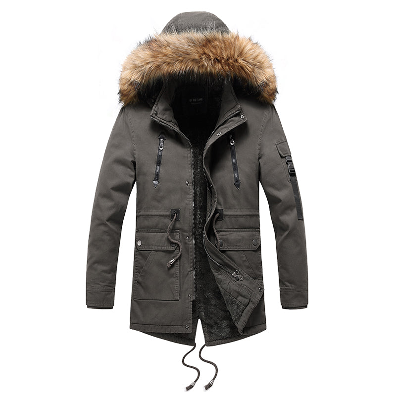 Men's mid-length cotton jacket