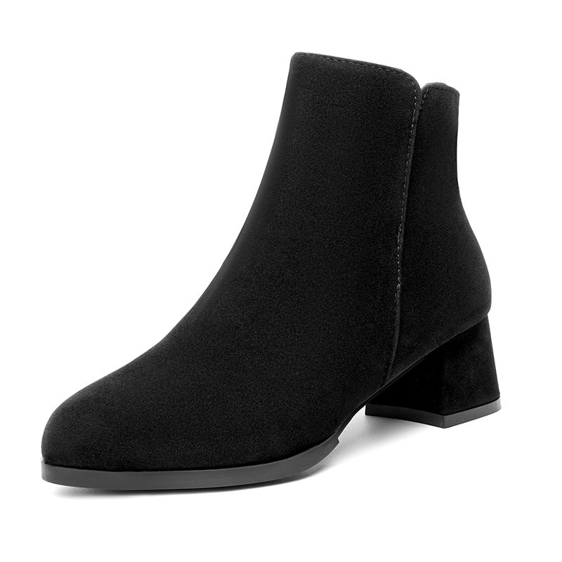 Pointed-toe  Heel Mid Heel Boots