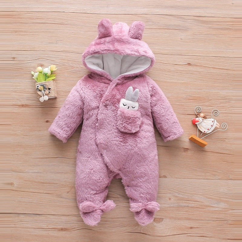 Baby One-piece Thick Cotton Velvet Suit