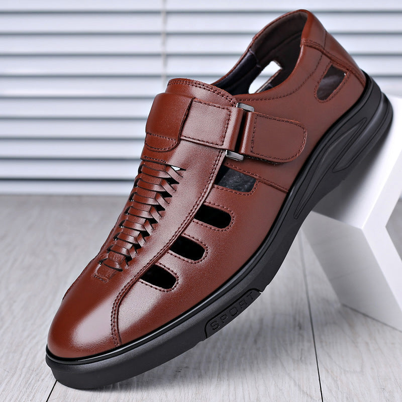Men’s Cowhide Business Formal Leather Sandals