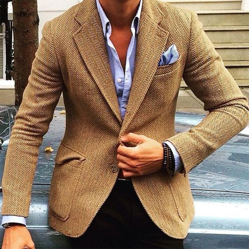 Casual Printed Double-button Suit Jacket